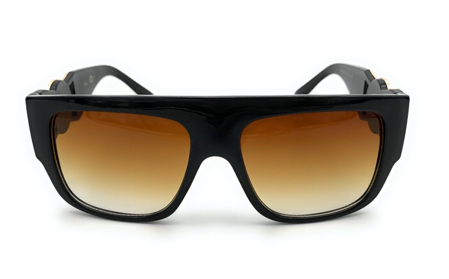 Square Flat Top Crowned Lion Head Medallion Sunglasses Hip Hop Retro Kleo Shades