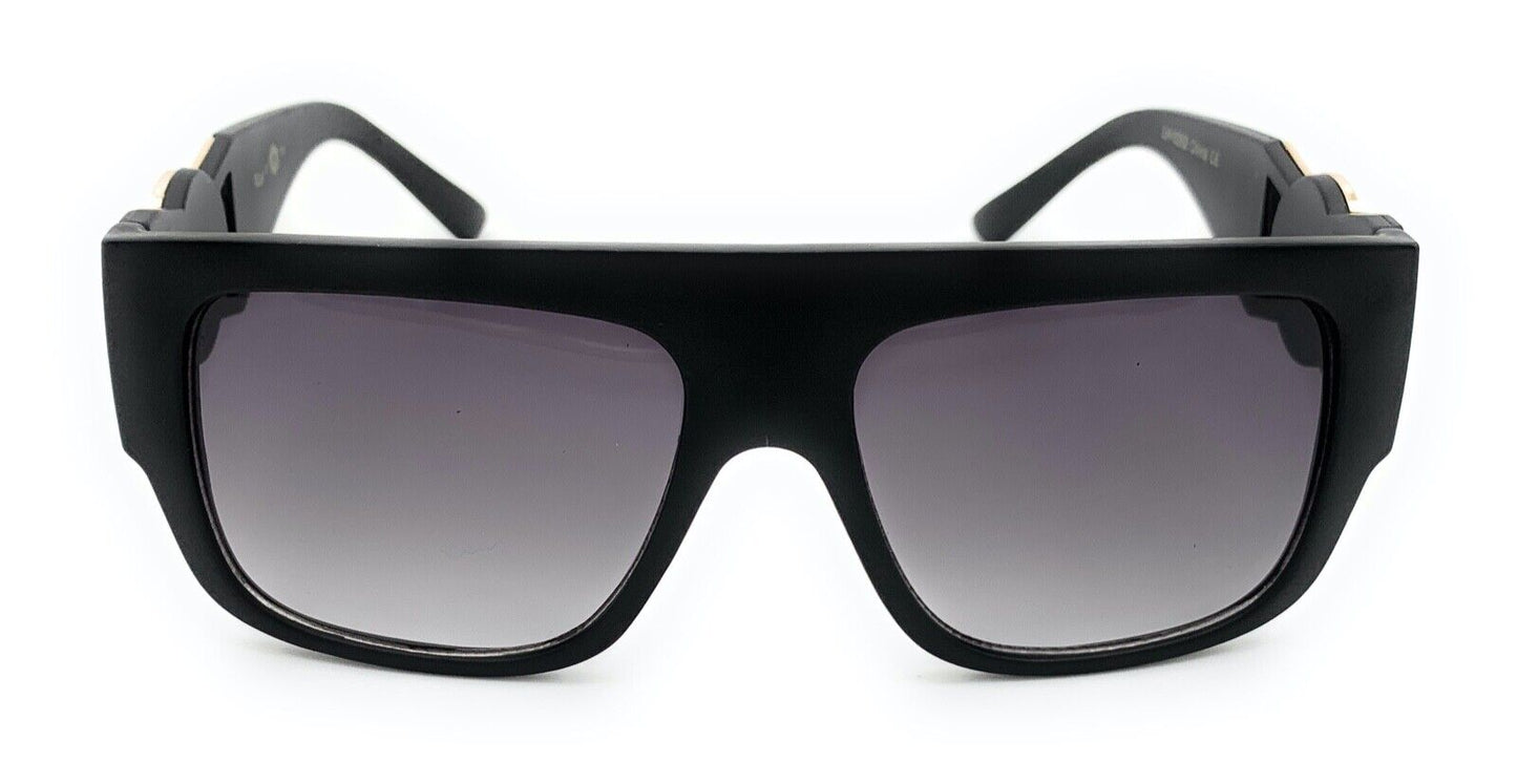 Square Flat Top Crowned Lion Head Medallion Sunglasses Hip Hop Retro Kleo Shades