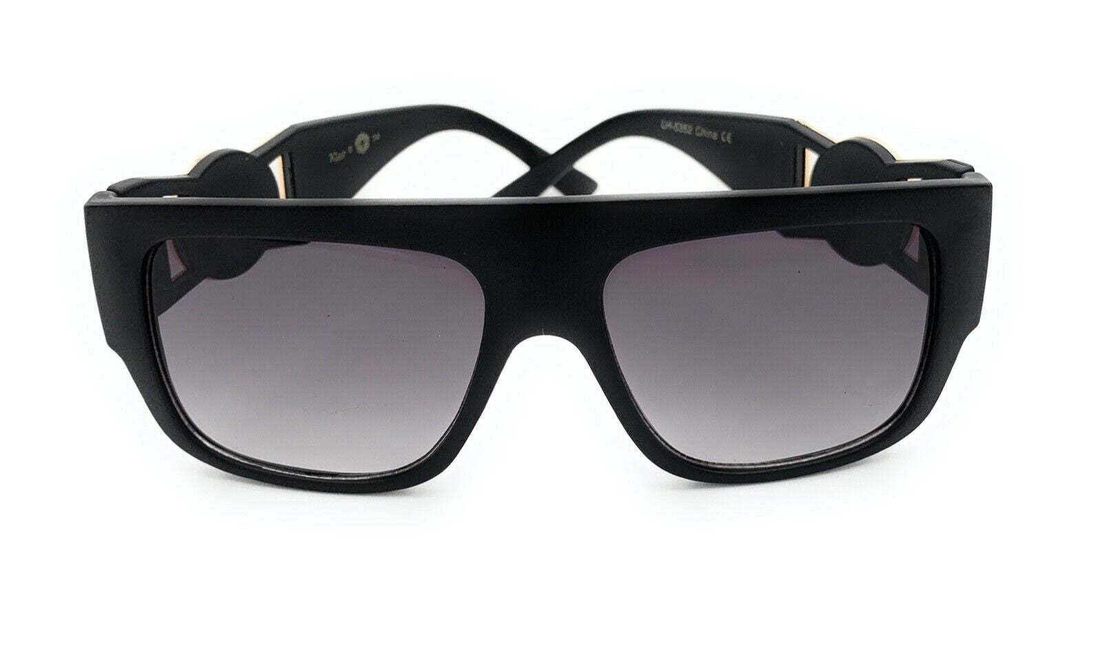 Square Flat Top Crowned Lion Head Medallion Sunglasses Hip Hop Retro Kleo Shades
