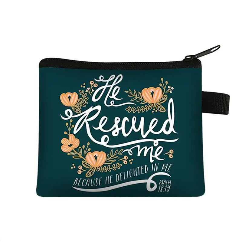 Christian Bible Verse Coin Purse Women Wallet the Lord Sustains Me Money Bag Small Handbag Floral Purses ID Credit Card Holder