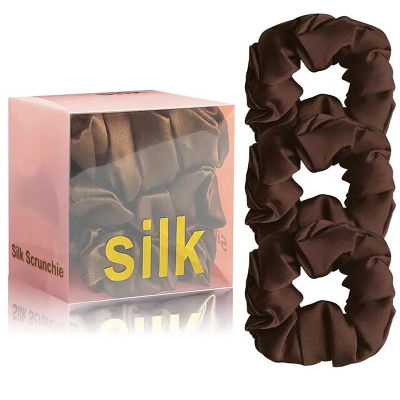 1 Box 100% Pure Mulberry Silk Hair Scrunchies Silk Hair Ties Hairbands Skinny Scrunchies Ponytail Holders Hair Care Accessories