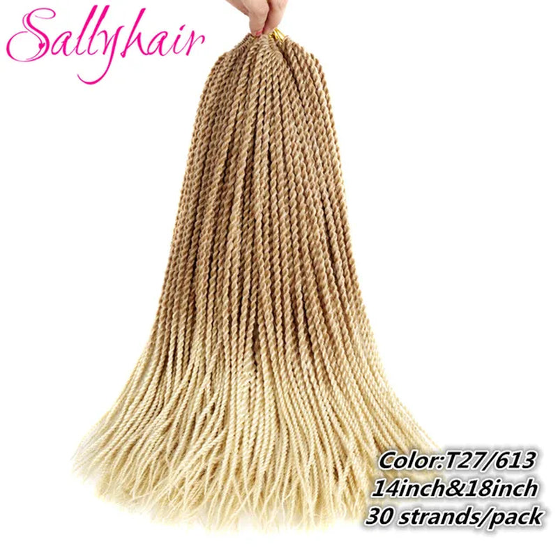 Synthetic Senegalese Twist 30Strands/Pack Thin Senegal Twists Blonde Ombre Crochet Braids Braiding Hair Extension