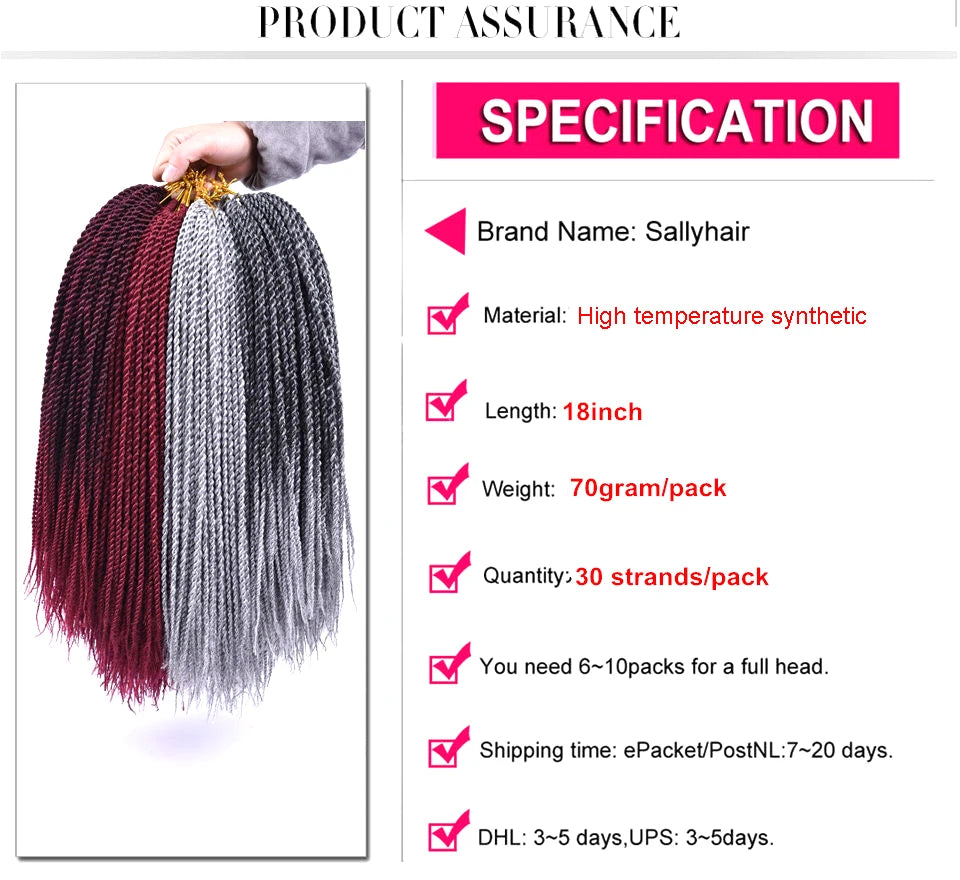 Synthetic Senegalese Twist 30Strands/Pack Thin Senegal Twists Blonde Ombre Crochet Braids Braiding Hair Extension