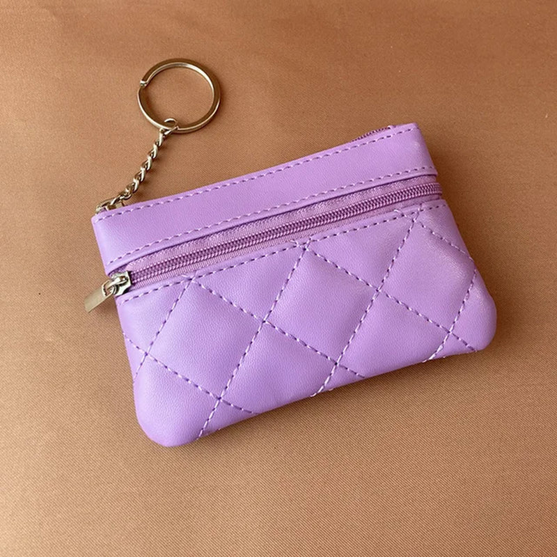 Various Styles Leather Women'S Wallet Purse Two/Three Zippers Coin Purse Coin Wallet Keychain Card Cash Holder Change Purse 2023