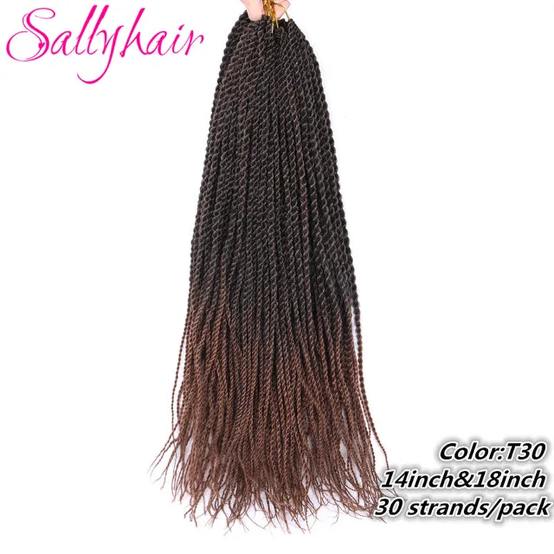 Synthetic Senegalese Twist 30Strands/Pack Thin Senegal Twists Blonde Ombre Crochet Braids Braiding Hair Extension