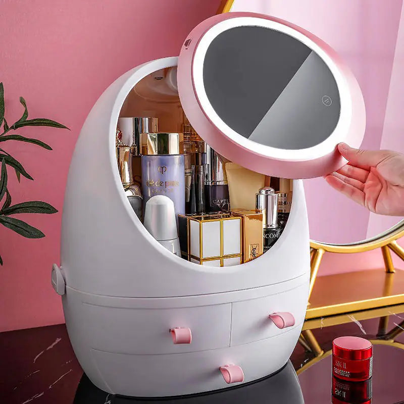 GlamHub-Cosmetic Mirror Organizer