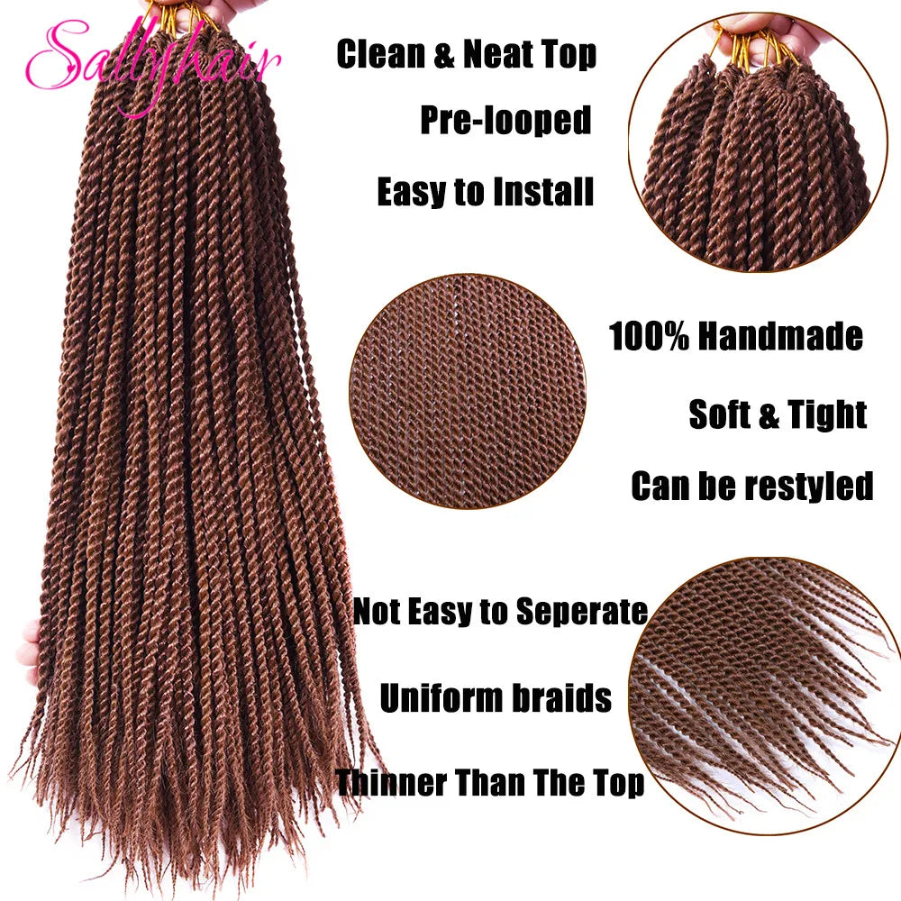 Synthetic Senegalese Twist 30Strands/Pack Thin Senegal Twists Blonde Ombre Crochet Braids Braiding Hair Extension