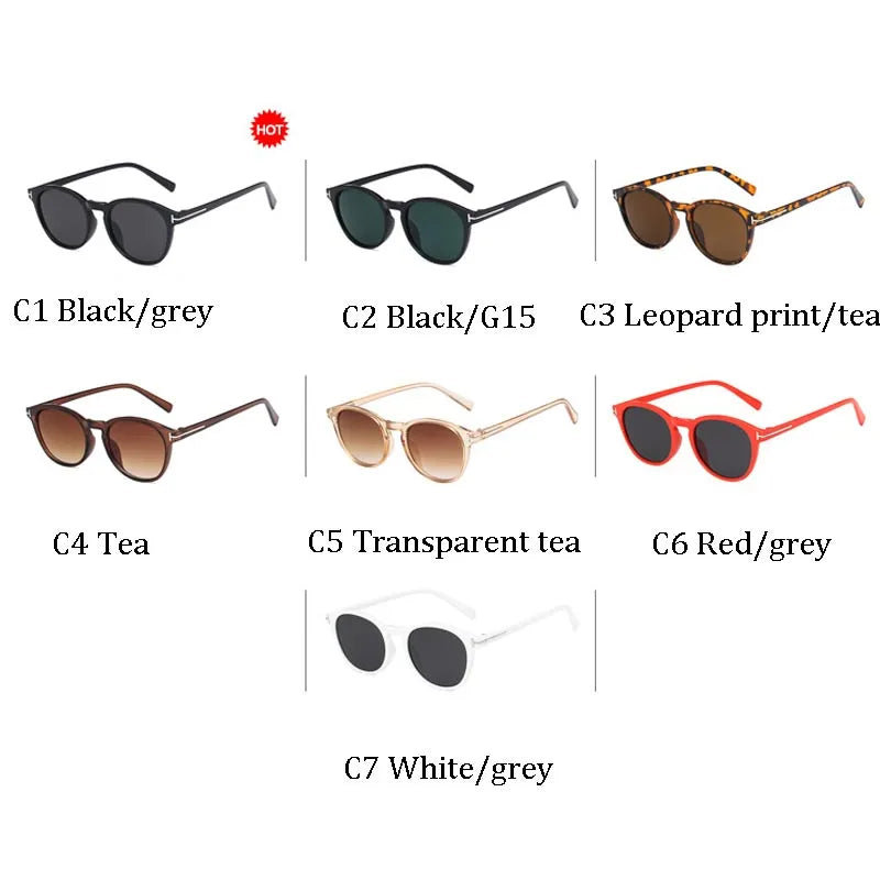 Retro Small round Sunglasses Women Men 2024 Fashion Vintage Sun Glasses Black White Leopard Red Sunglass UV400