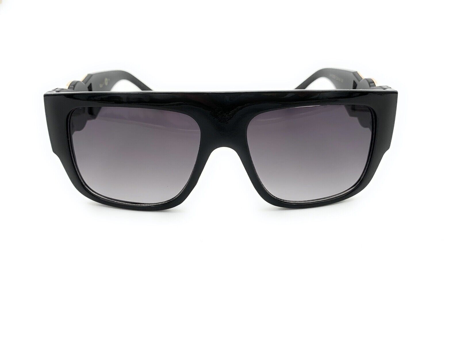 Square Flat Top Crowned Lion Head Medallion Sunglasses Hip Hop Retro Kleo Shades