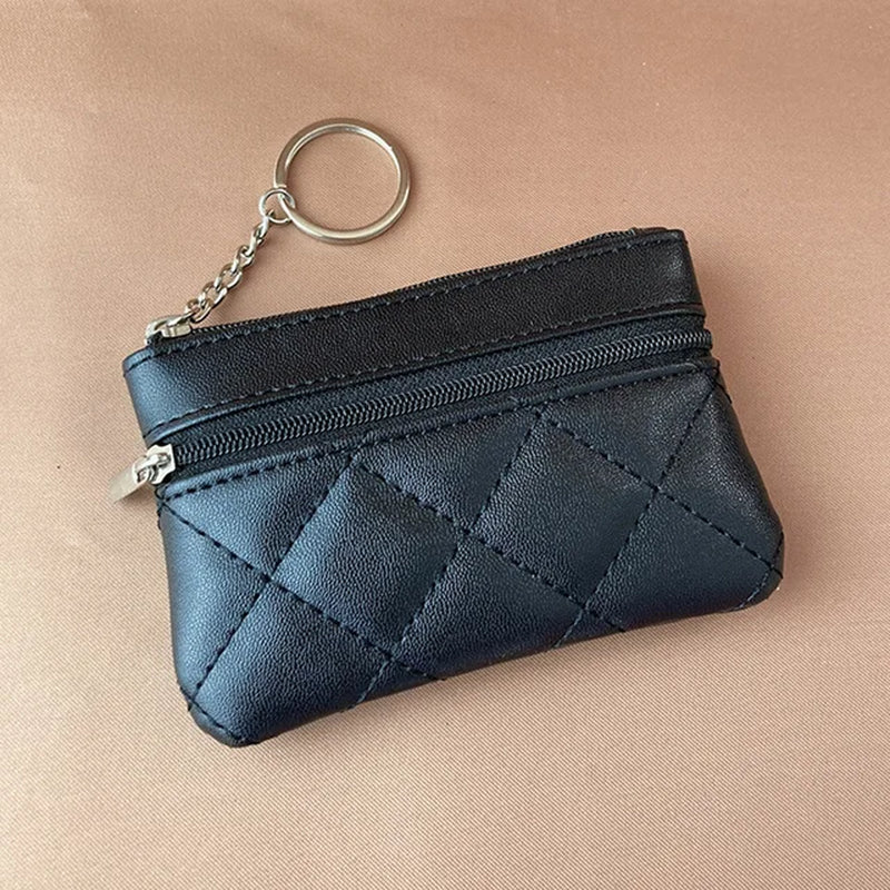 Various Styles Leather Women'S Wallet Purse Two/Three Zippers Coin Purse Coin Wallet Keychain Card Cash Holder Change Purse 2023